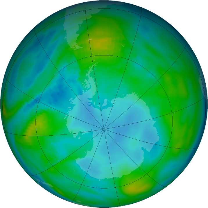 Antarctic ozone map for 05 May 1979